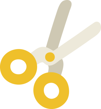 Bir insan tarafından çizilmiş bir makas.