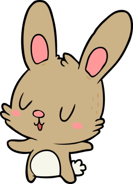 Bir insan tarafından çizilmiş şirin çizgi film tavşanı.