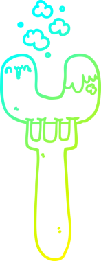 Bir insan tarafından çizilen çatalla çizilmiş bir sosisin soğuk gradyan çizgisi.