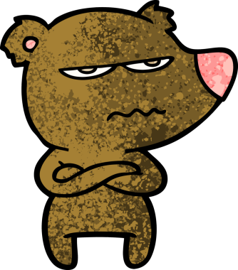 Bir insan tarafından çizilmiş kızgın ayı çizgi filmi.