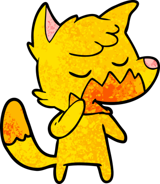 Bir insan tarafından çizilmiş tilki çizgi film karakteri