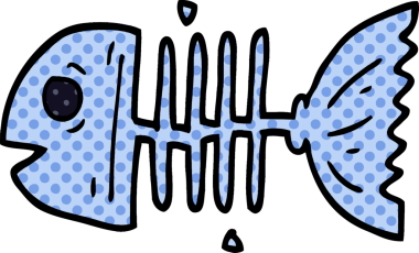 bir insan tarafından çizilmiş karalama balık kemikleri