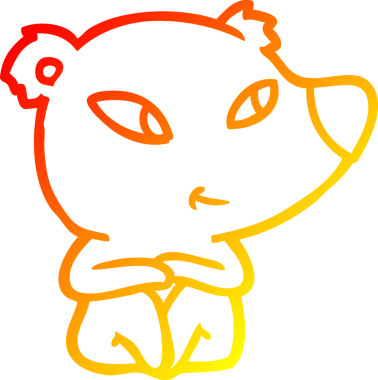 Bir insan tarafından çizilmiş sevimli bir ayının sıcak çizgi çizgisi.