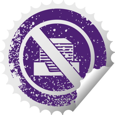 Bir insan tarafından çizilmiş kağıtsız ofis sembolünün çizilmiş dairesel kabuk soyma etiketi.