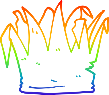 Gökkuşağı gradyan çizgi çizimi bir insan tarafından çizilmiş Noel kraker şapkası