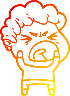 Bir insan tarafından çizilmiş kızgın bir adamın çizgi film çizimi.