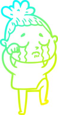 Bir insan tarafından çizilmiş ağlayan bir karikatür çizimi.