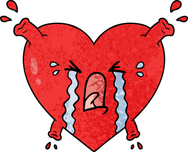 Bir insan tarafından çizilmiş karikatür kalp.