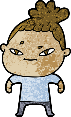 Bir insan tarafından çizilmiş karikatür kadın.