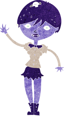 Bir insan tarafından çizilmiş vampir kız çizimi.