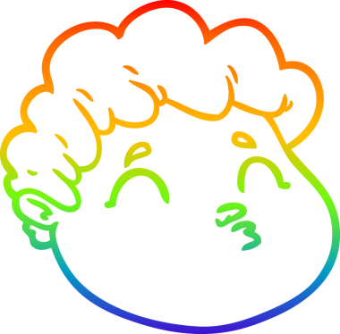 gökkuşağı gradyan çizgi çizimi bir insan tarafından çizilmiş bir erkek yüzü