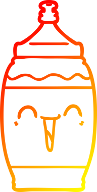 Bir insan tarafından çizilmiş sıcak çizgi çizgi film çizimi mutlu spor içeceği.