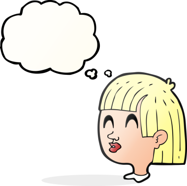 Bir insan tarafından çizilmiş serbest çizim baloncuk kadın yüzü.