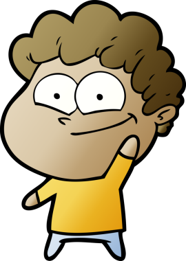 Bir insan tarafından çizilmiş mutlu bir adam.