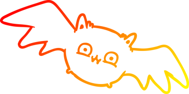 Bir insan tarafından çizilmiş bir vampir cadılar bayramı yarasasının sıcak çizgi çizimi