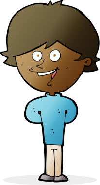 Bir insan tarafından çizilmiş mutlu çocuk çizgi filmi.