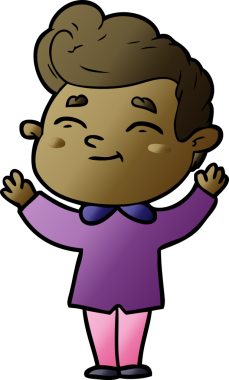 Bir insan tarafından çizilmiş mutlu çizgi film adamı.