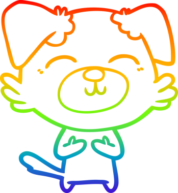 gökkuşağı gradyan çizimi bir insan tarafından çizilmiş bir çizgi köpek