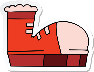 Bir insan tarafından çizilmiş tuhaf bir el çizilmiş spor ayakkabısının çıkartması.