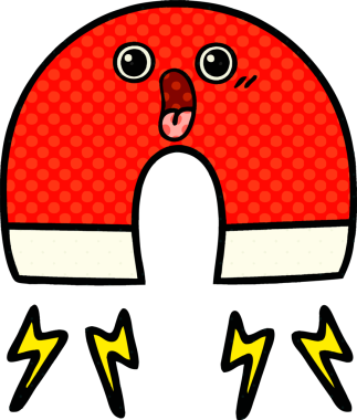 bir insan tarafından çizilmiş bir mıknatısın çizgi roman tarzı