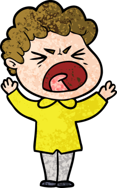 Bir insan tarafından çizilmiş öfkeli bir adam.