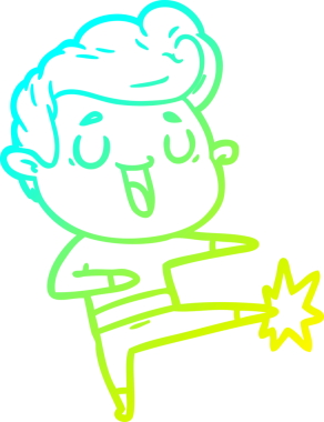 Bir insan tarafından çizilmiş mutlu bir çizgi film karakteri çizimi.