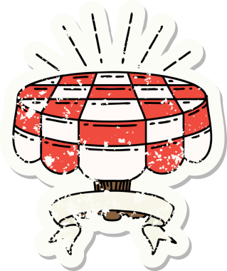 Bir insan tarafından çizilmiş dövme stili bir kafenin eski etiketi.