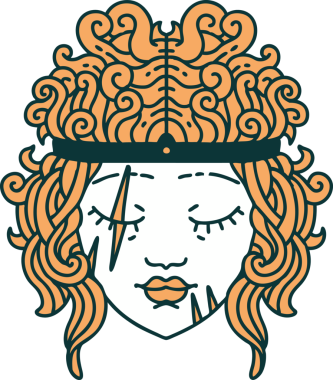 Retro Dövme Tarzı İnsan Barbar Karakteri