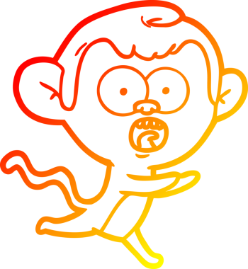 Bir insan tarafından çizilmiş bir çizgi filmin sıcak gradyan çizimi.