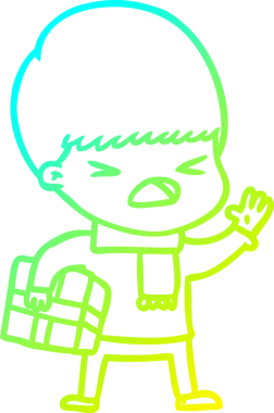 Bir insan tarafından çizilen bir çizgi filmin soğuk gradyan çizimi.