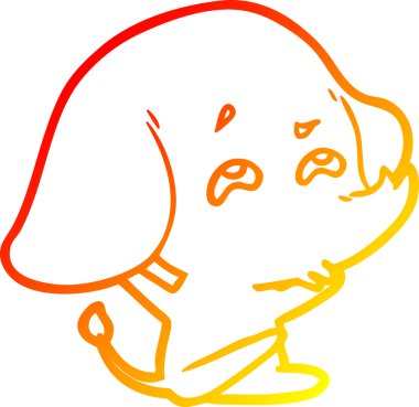 Bir insan tarafından çizilmiş bir filin sıcak çizgi çizimi