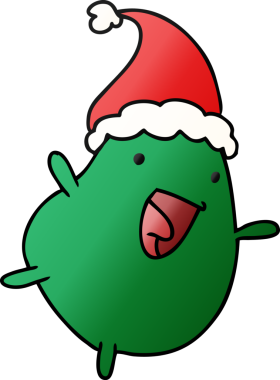 Bir insan tarafından çizilmiş kawaii fasulyesinin el çizimi gradyanı.