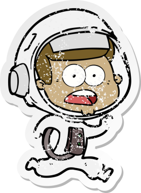 Bir karikatürün sıkıntılı çıkartması bir insan tarafından çizilmiş astronotu şaşırttı.