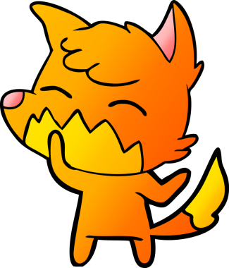 bir insan tarafından çizilmiş tilki çizgi filmi