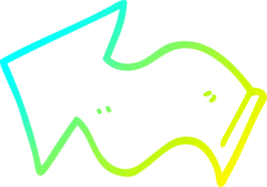 Soğuk gradyan çizgi çizimi bir insan tarafından çizilmiş bir oku işaret ediyor.