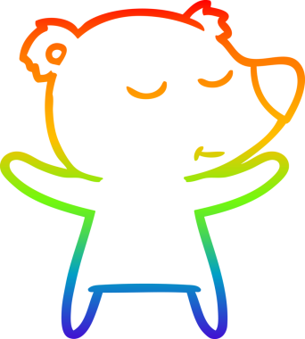 Bir insan tarafından çizilmiş mutlu bir çizgi film ayısının çizimi.