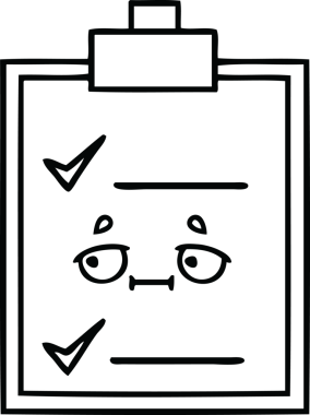 Bir insan tarafından çizilmiş bir kontrol listesinin çizgi çizimi