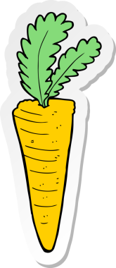 Bir insan tarafından çizilmiş havuç etiketi.