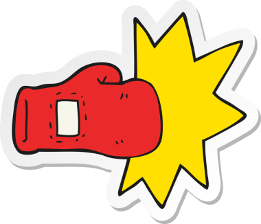 Bir insan tarafından çizilmiş bir boks eldiveninin çıkartması.