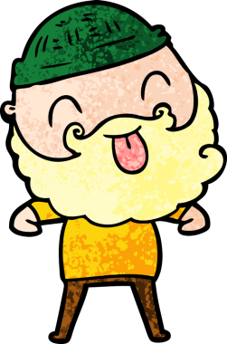 Bir insan tarafından çizilmiş sakallı bir adam.