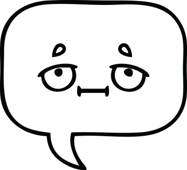 Bir insan tarafından çizilmiş bir konuşma baloncuğunun çizgi çizimi