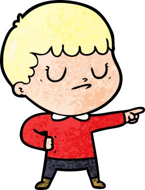 Bir insan tarafından çizilmiş huysuz çocuk çizgi filmi.