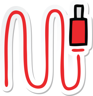 Bir insan tarafından çizilmiş şirin bir çizgi film ses eklentisinin etiketi.