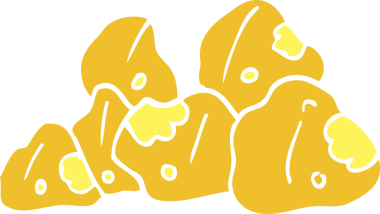 Bir insan tarafından çizilmiş altın kümeleri.