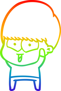 gökkuşağı gradyan çizgi çizimi bir insan tarafından çizilmiş mutlu bir çocuk