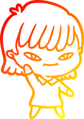 Bir insan tarafından çizilmiş bir karikatür kadın çizimi