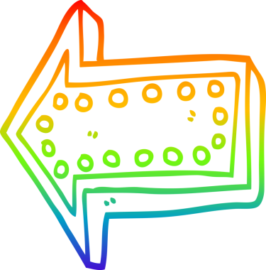 gökkuşağı gradyan çizgi çizimi bir insan tarafından çizilmiş bir çizgi film okunun yönü