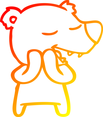 Bir insan tarafından çizilmiş bir kutup ayısının sıcak çizgi çizimi