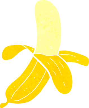 bir insan tarafından çizilmiş muz karikatürü