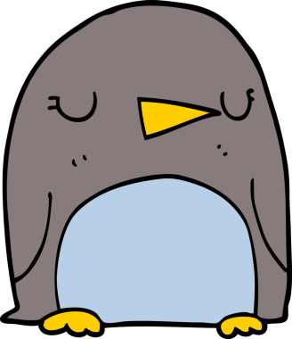 bir insan tarafından çizilmiş penguen çizgi filmi